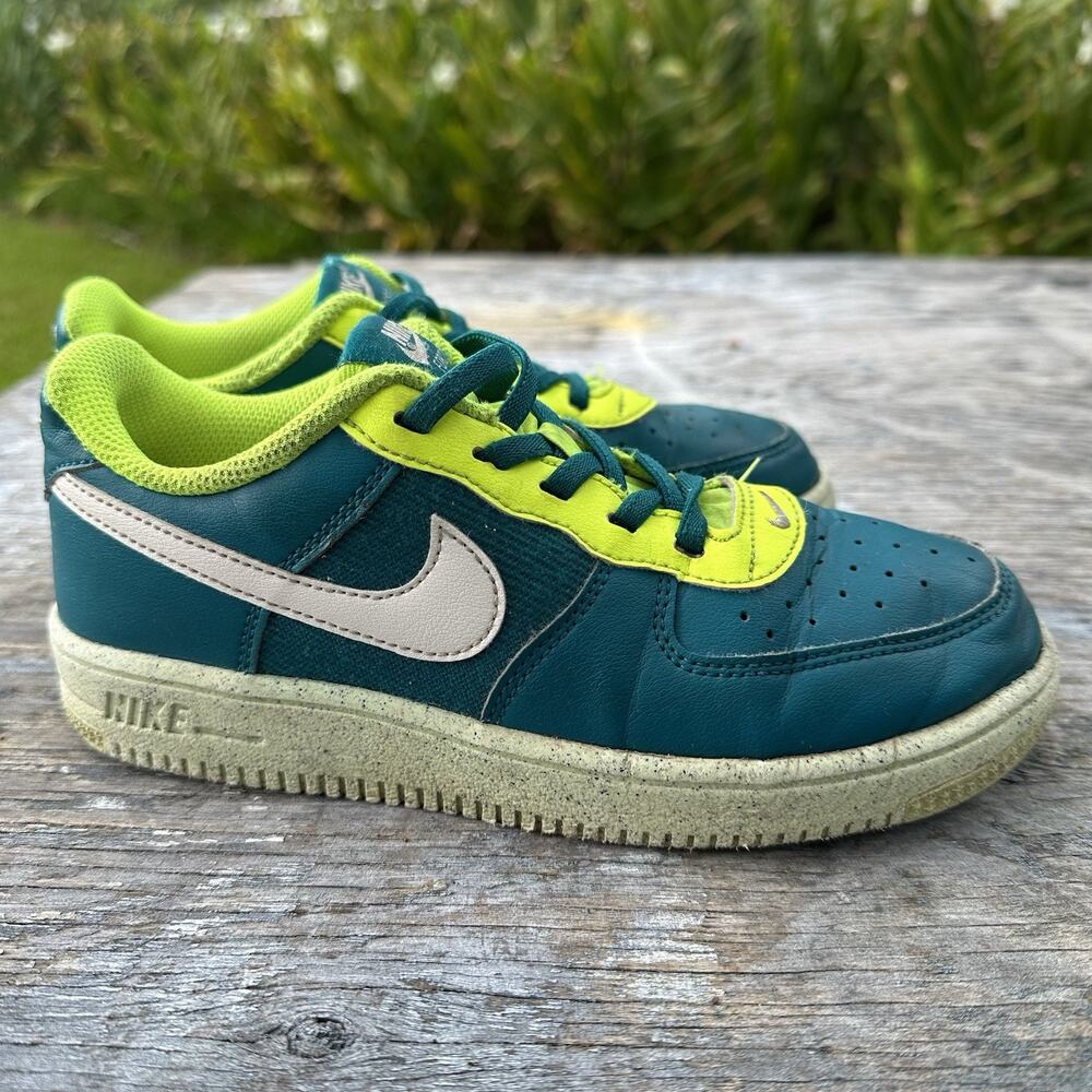 Nike Air Force 1 Low Crater Green / Volt Sneakers DM1086-300 Youth 2Y